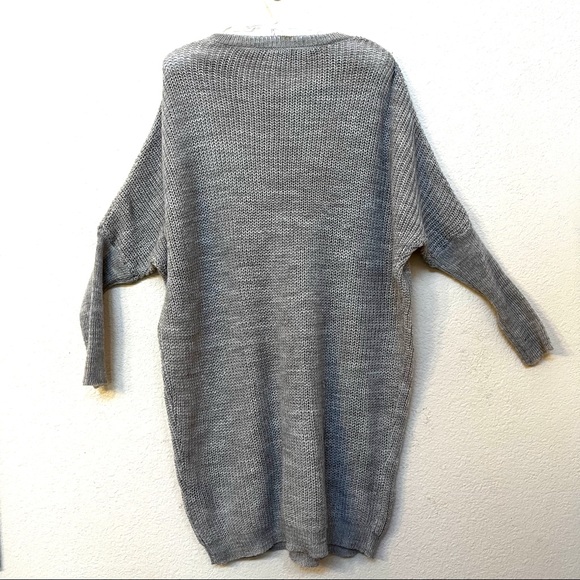 Solutions Taupe Chunky Sweater Dress Medium G-18 - Picture 5 of 11